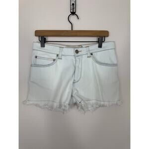 Golden Goose Zoey Light Bleached Denim Shorts Size 27 NWT Frayed Hem Casualcore